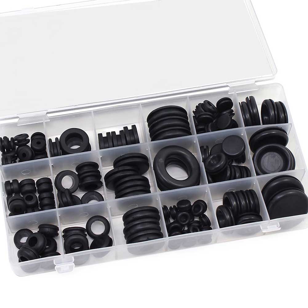 125pcs Rubber Sealing Assortment Waterproof Grommet Kit Cables Electrical Protect Wire Plugs Conductor Gasket Ring Set 18 Sizes