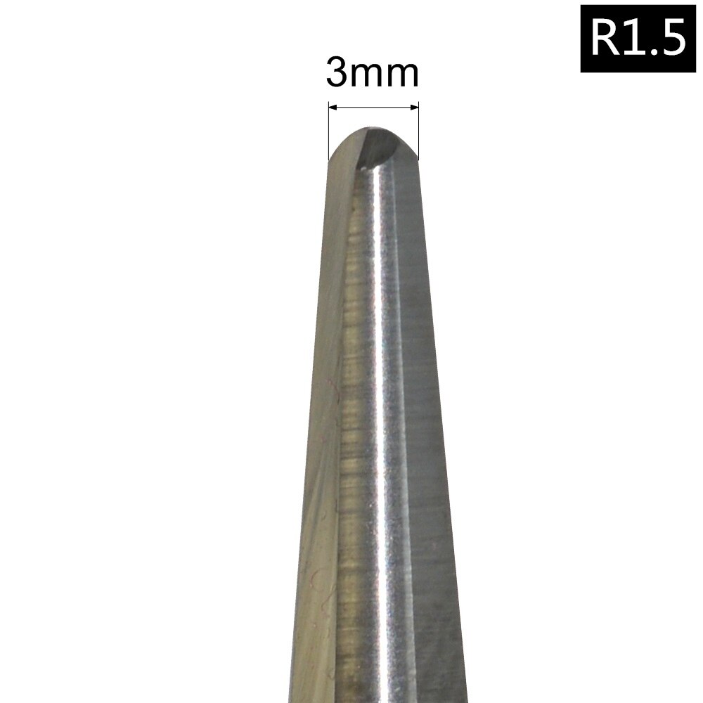 6mm * 80L, 5 stuks, Taper Ball nose Cone End Mill, CNC frees, vhm tool, houtbewerking router bit: R1.5