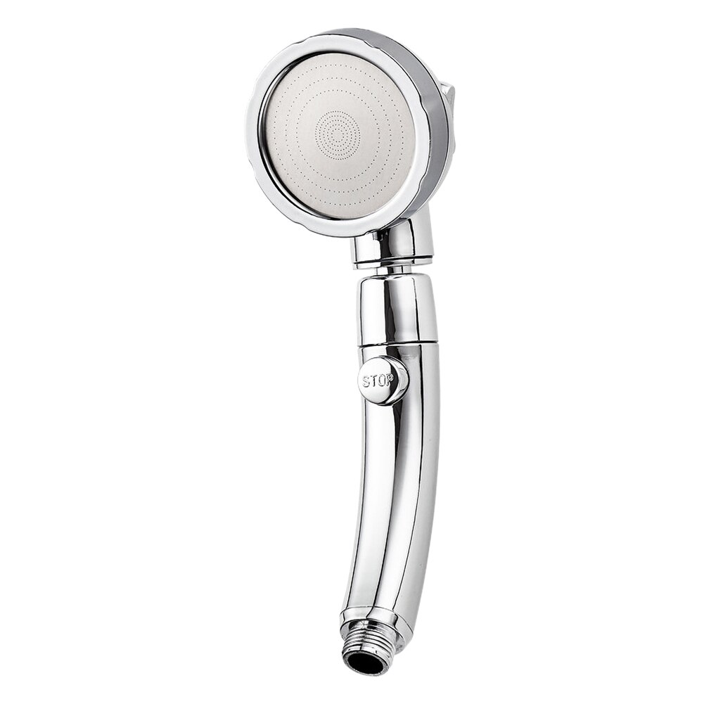 Druk Spary Hoge Handheld Chrome 3 Douchekop Instelling Met On/Off Pauze Schakelaar Waterbesparende Verstelbare: Silver