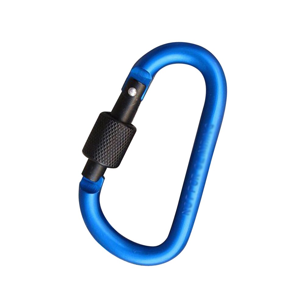 Aluminum Alloy Carabiner Keychain Outdoor Camping climbing Equipment Snap Clip Lock backpack Buckle Hook hanging Fishing Tool: Blue