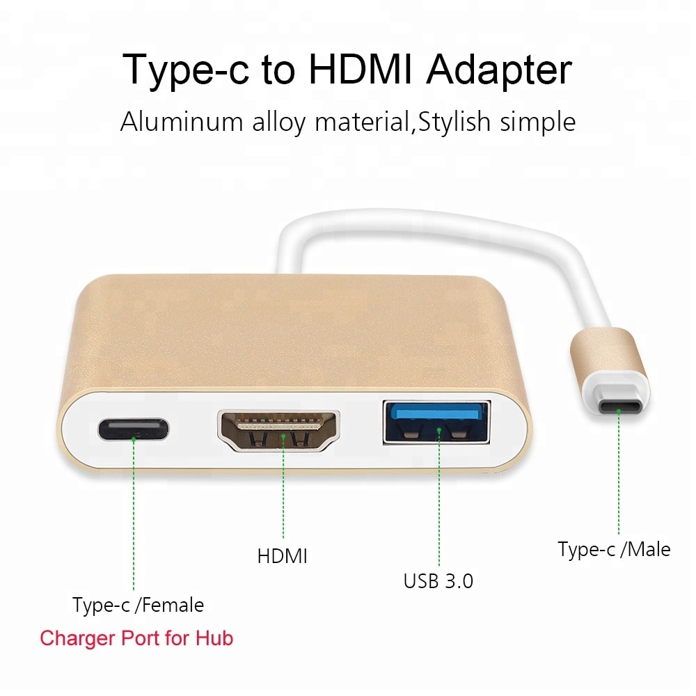 Usb c hdmi type c hdmi mac 3.1 omformer adapter typec til hdmi hdmi usb 3.0 type-c aluminium for apple macbook adapter usb-port