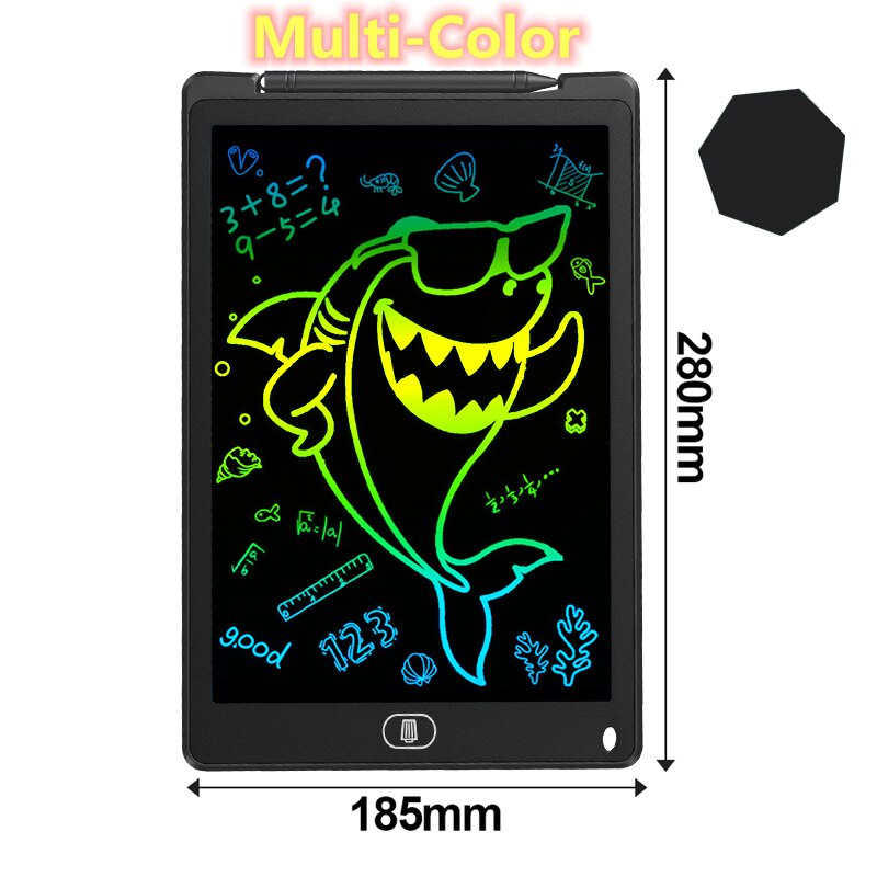 12 inch Graphic tablet Lcd Drawing Tablet To Draw Digital Drawing Board Smart Writing Tablet Electronic Blackboard For Children: Black Multi Color