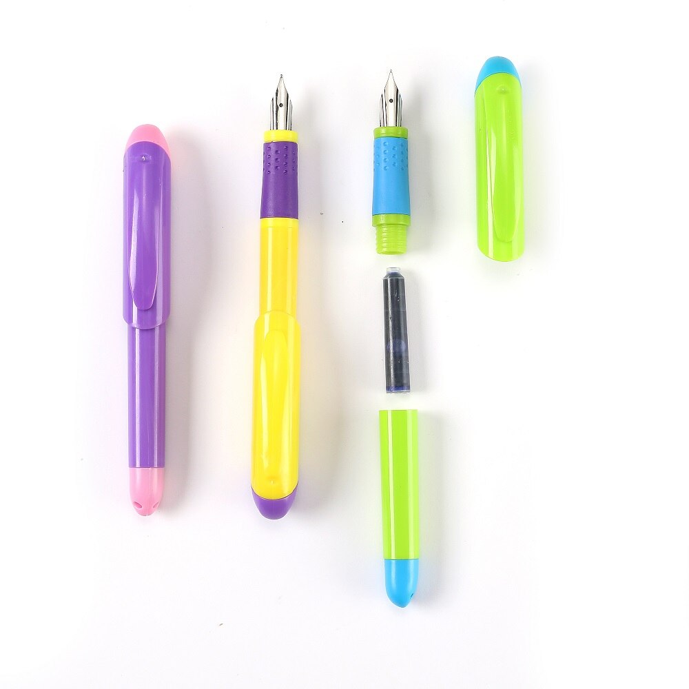 2020newest colorful fountain pen with blue ink catridge for office student writing drawing bullet journal recycle pen