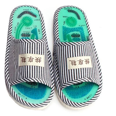 Zomer Stijl Voet Acupunt Massage Schoenen Voet Gezondheidszorg Magneet Therapie Slippers Gestreept Patroon Indoor Schoenen Voor Vrouwen & Mannen: men