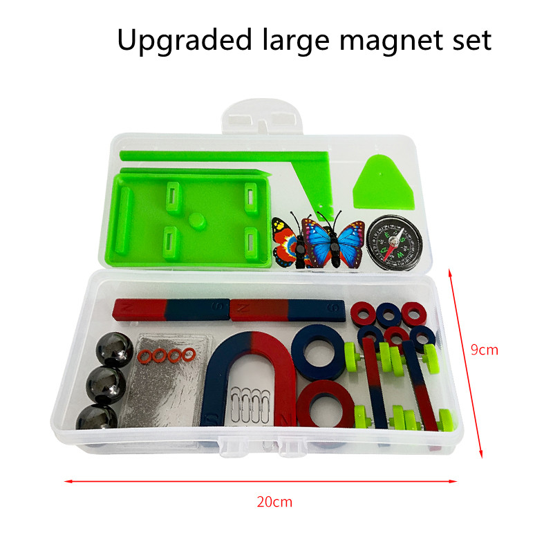 Magnet Set Magnetic Levitation Box Scientific Experiment Teaching Aids Large Experimental Box U-shaped Strip Compass Magneticcar: Large suit