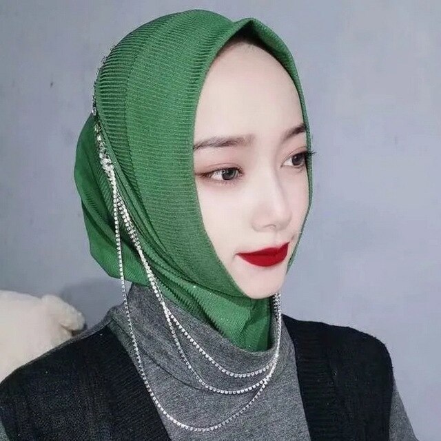 The explosion models turban hat scarf Muslim hijab head covering Baotou cap: light oliver