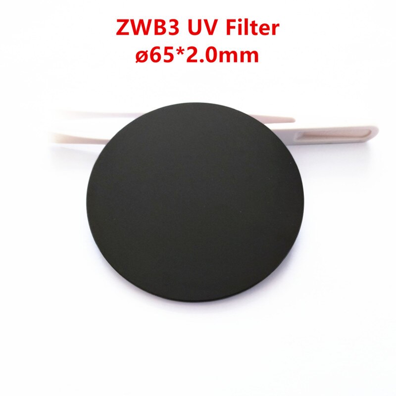 65*2.0MM Ultraviolette Filtre Passe-Bande Verre ZWB3 253.7nm UG5 U-330