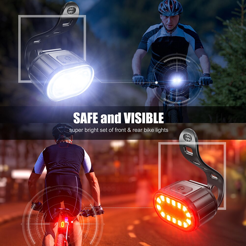 2 kpl polkupyörän valosarja edessä &amp; takapyörän valot mtb pyörän valo led-lamppu pyöräilyvalot ajovalot takavalot polkupyörän tarvikkeet