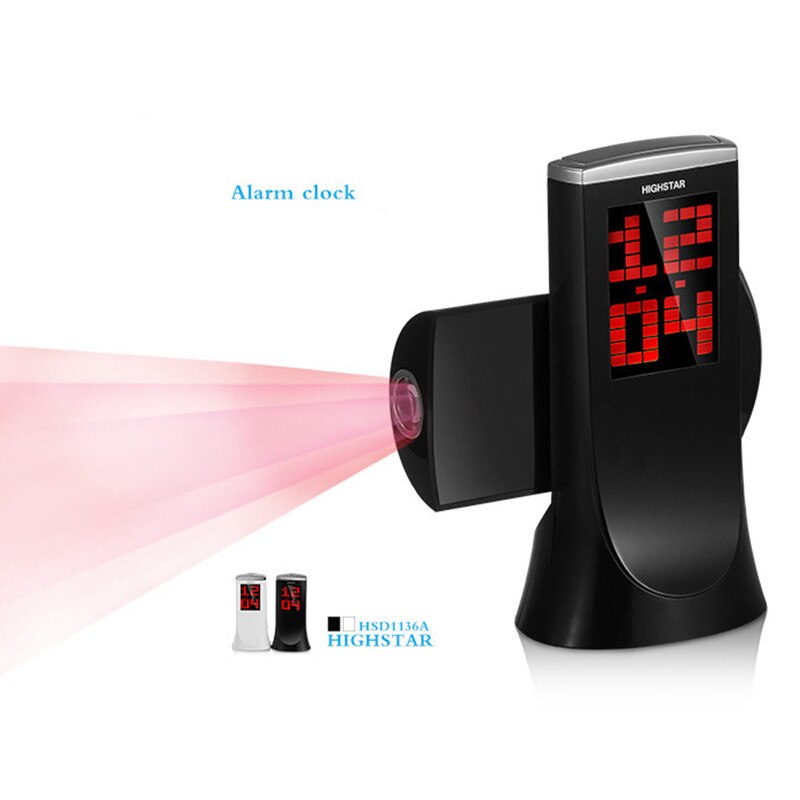USB Digitale Projektion Wecker nasser Bahnhof Temperatur Schreibtisch Zeit Datum Anzeige Projektor Kalender aufwachen hoch Tisch LED Uhr: Stil G Schwarz