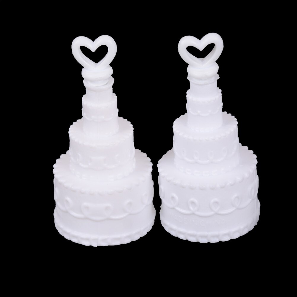 5Pcs White Cake Empty Bubbles Soap Bottles Romantic Wedding Birthday Party Decor Event Festival Supplies