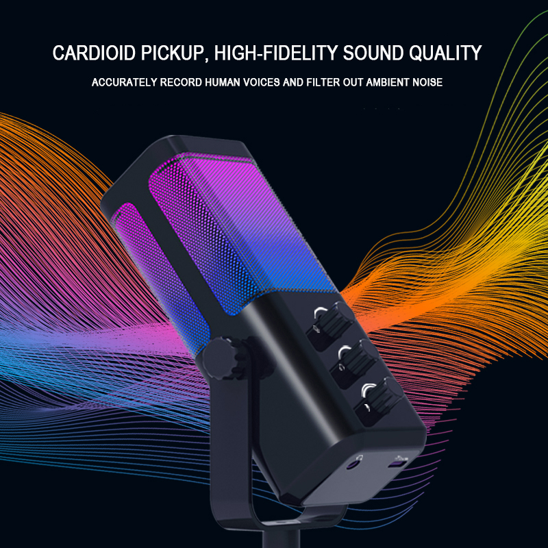 M7 kondensator-usb-mikrofoner med volumjusteringsknapp spillmikrofon egnet for podcast-livesendinger
