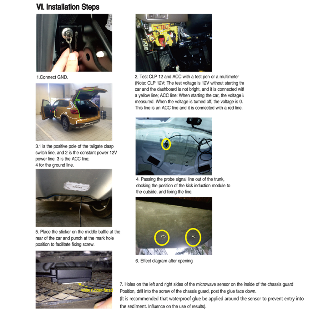 Intelligent Noiseless Easy Install Hands Free Trunk Opener Electric Tailgate Activated Car One Foot Sensor Microwave Induction