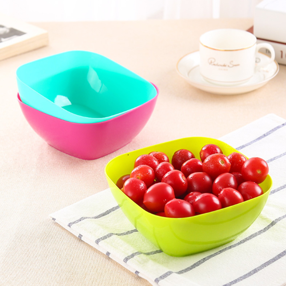 Plastic fruit salad bowl of food grade plastic square melon fruit plate small snacks candy dish