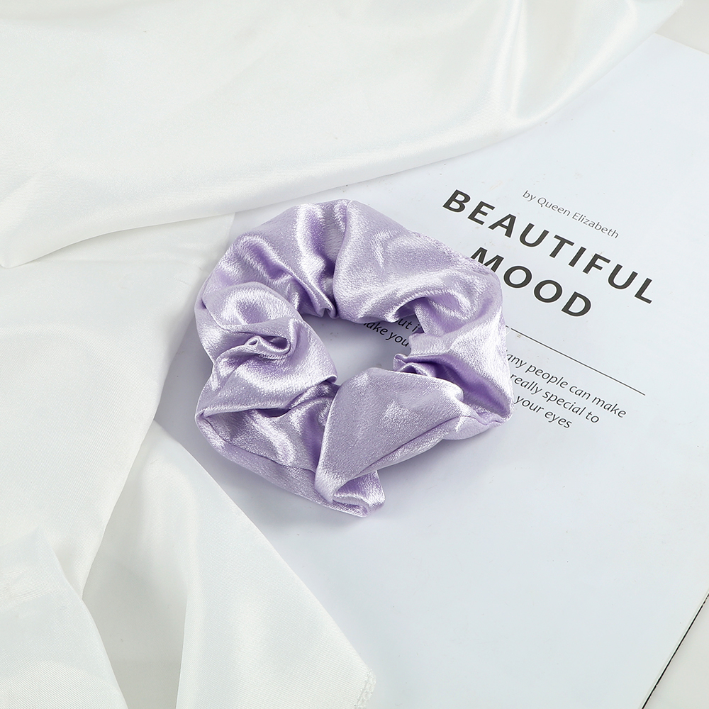 5 unids/lote Boo-tiful Scrunchies de satén de seda banda para el cabello de goma elástica grande coleta para mujer y niña accesorios para lazos para el cabello al por mayor: Azul cielo