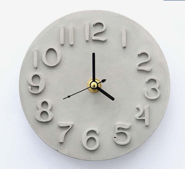 Cement Clock Mold DIY Roman Alphabet Wall Watch Silicone Epoxy Resin Craft Molds