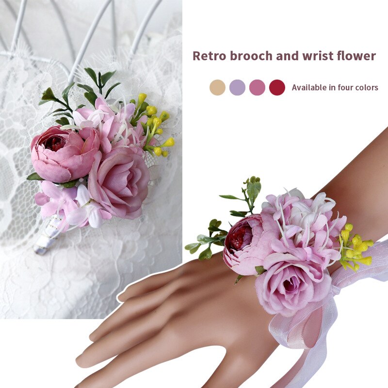 Artificial Bridesmaid Wrist Brooch Bridesmaid Bracelet Handkerchief Wrist Brooch Wedding Handkerchief Bridegroom Brooch Best Man