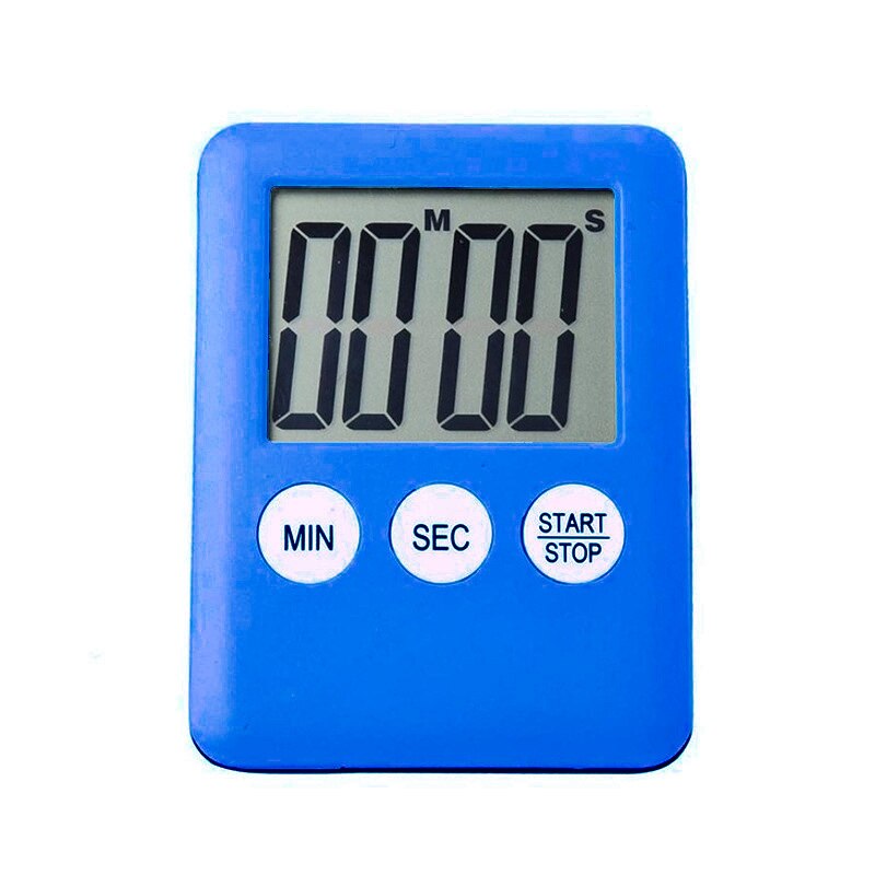 Super Thin LCD Digital Screen Kitchen Timer Square Cooking Count Up Countdown Alarm Sleep Stopwatch Temporizador Clock: Blauw