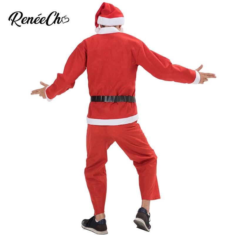Costume père noël pour homme, Costume de noël grande taille pour le nouvel an, ensemble complet 5 pièces,