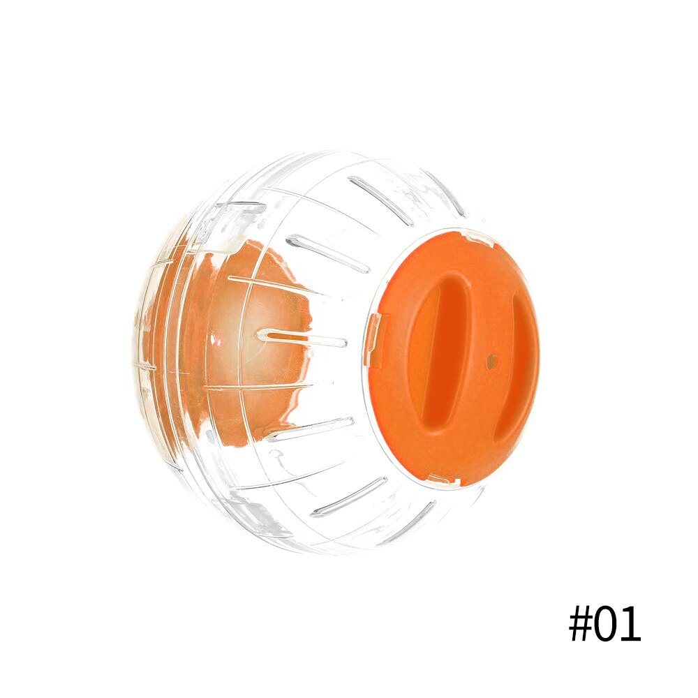 Mini Bola de ejercicio transparente para hámster, juguete para hámster, jaula para trotar con soporte, suministros para mascotas, 12cm: Orange no holder