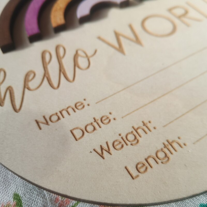 Wooden Rainbow Milestone Cards Growth Commemorate ... – Vicedeal