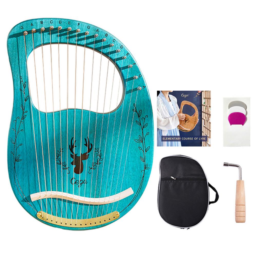 16 String Lyal Harp Portable Mahogany Lyre Harp Beginner Mahogany 16 String Harp Musical Instrument Harp With Tuning Lever: 03