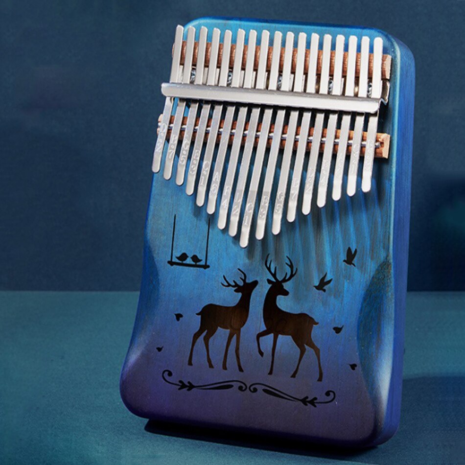 Mahogany Kalimba 17Key Thumb Piano Portable Mbira Finger Piano for Kids and Piano Beginner Musical Instrument