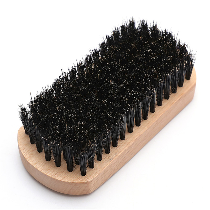 Natuurlijke Houten Varkenshaar Baard Borstel Voor Mannen Baard Snor Gezichtsbeharing Grooming Styling Vormgeven Handgemaakte Kam Borstel Mannelijke Kit: Black