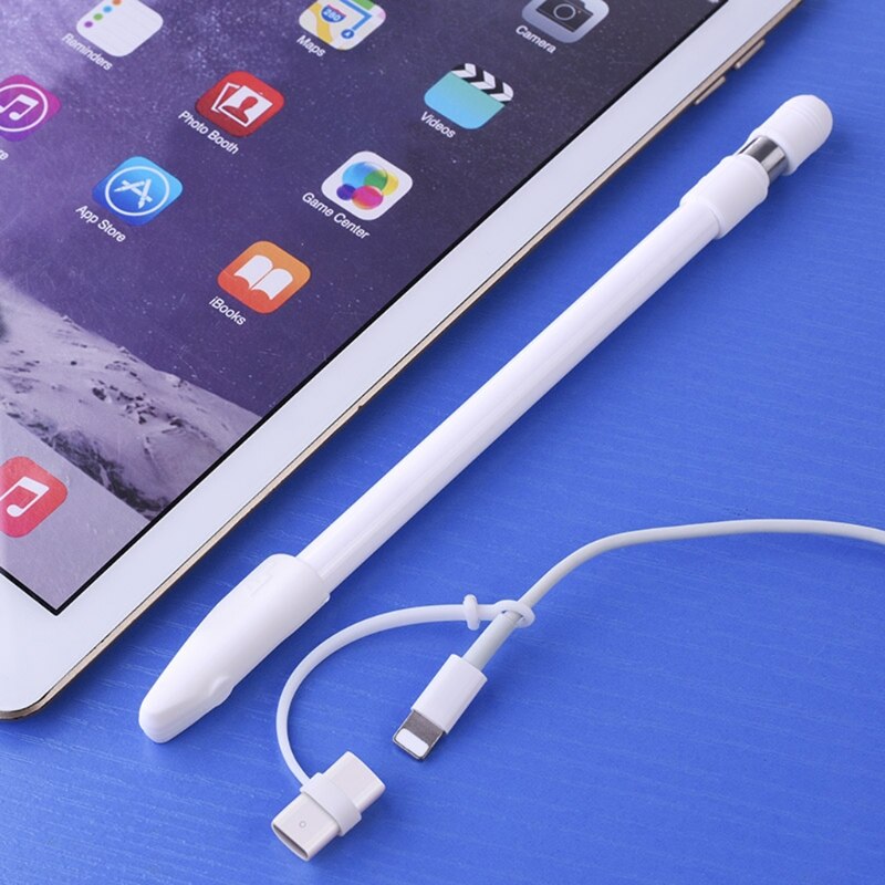 Cap Holder+Tip Cover+Lightning Cable Adapter Tether 3-Piece Kit For Apple Pencil 090F