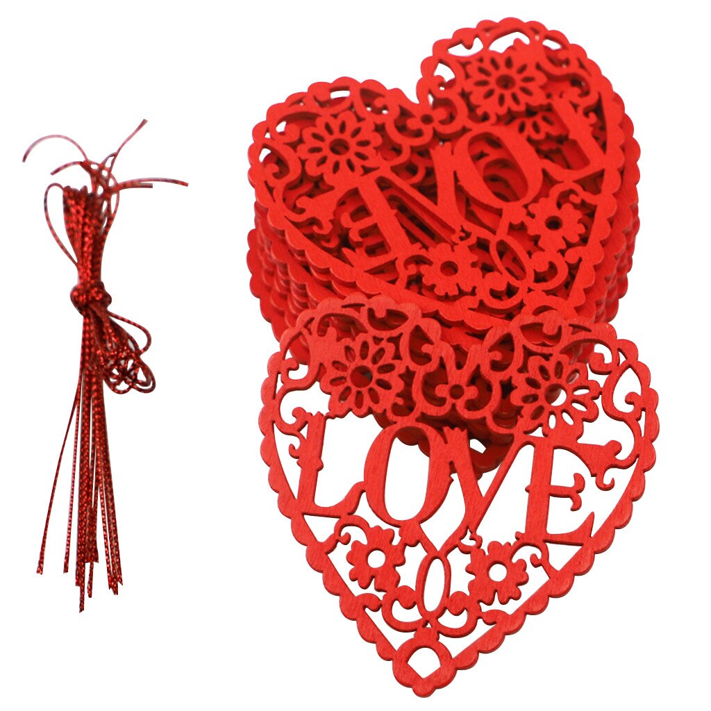 Fournitures de mariage festives en bois, décoration en cœur creux pour la saint-valentin, amour: A