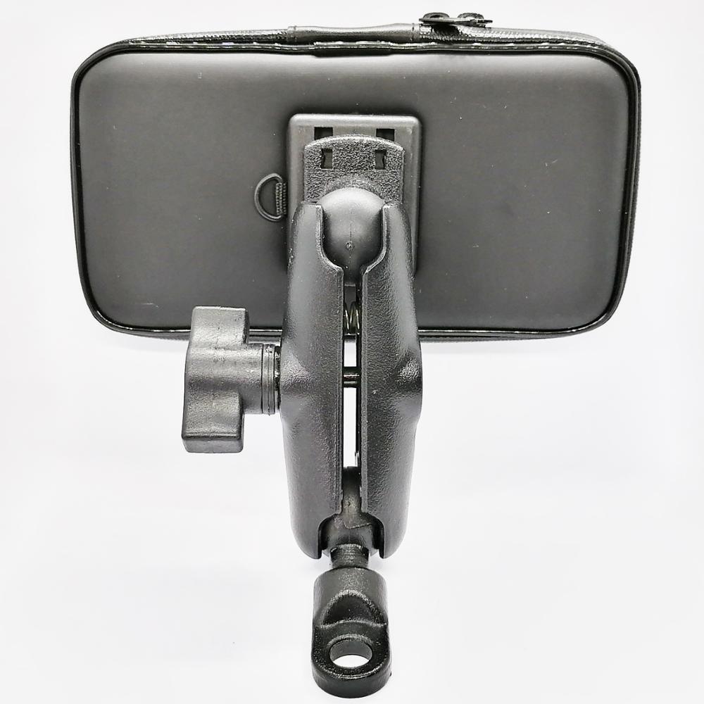 Mobile Phone Water Resistance Case 6 CM Aluminum Alloy Double Socket Arm With 1 inch Ball Mount M10 Screw for Motorcycle Scooter
