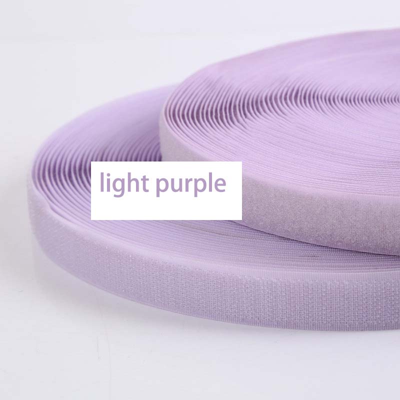 5 meter/par 20mm farverige kroge uden selvklæbende fastgørelse tape krog og løkke nylon magisk tape kabelbindere gør-det-selv-tilbehør: Lys lilla 20mm 5m