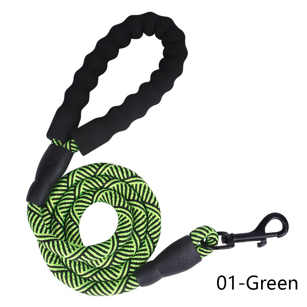 Durable Dog Slip Rope Nylon Leash Adjustable Loop Collar Comfortable Leash Supports The Strongest Pulling Large Medium Dogs: Green