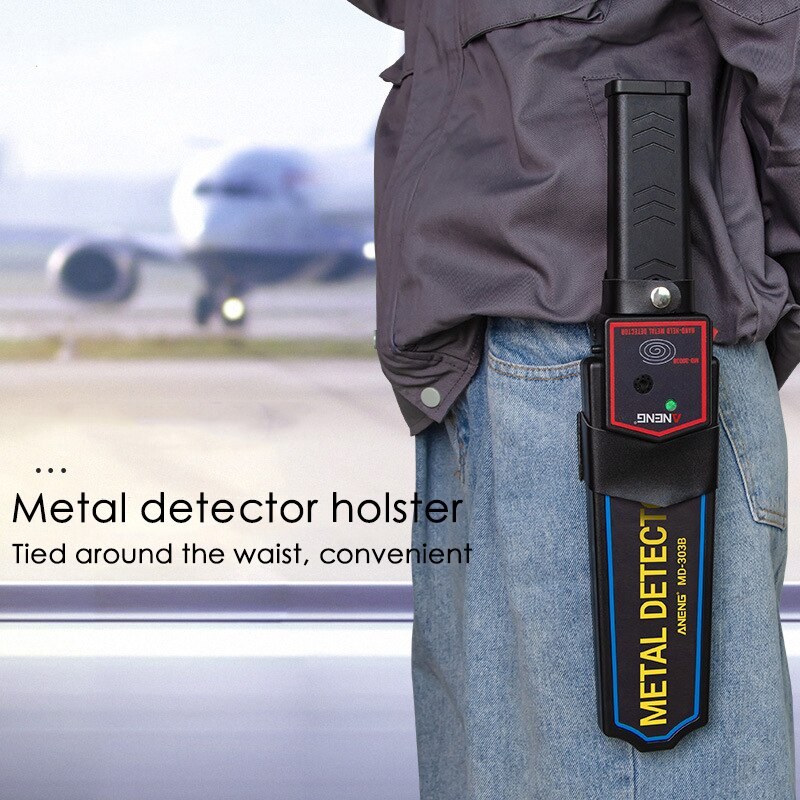 Detector de Metales portátil, varita de seguridad, escáner de Metal portátil con sensibilidad ajustable, alertas de luz de vibración de sonido