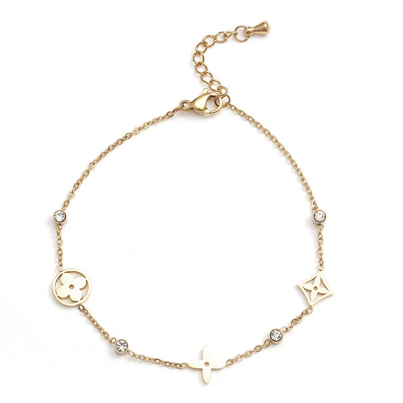 Kvinnors Armband Blommotiv Titanstål Elegant Smycke