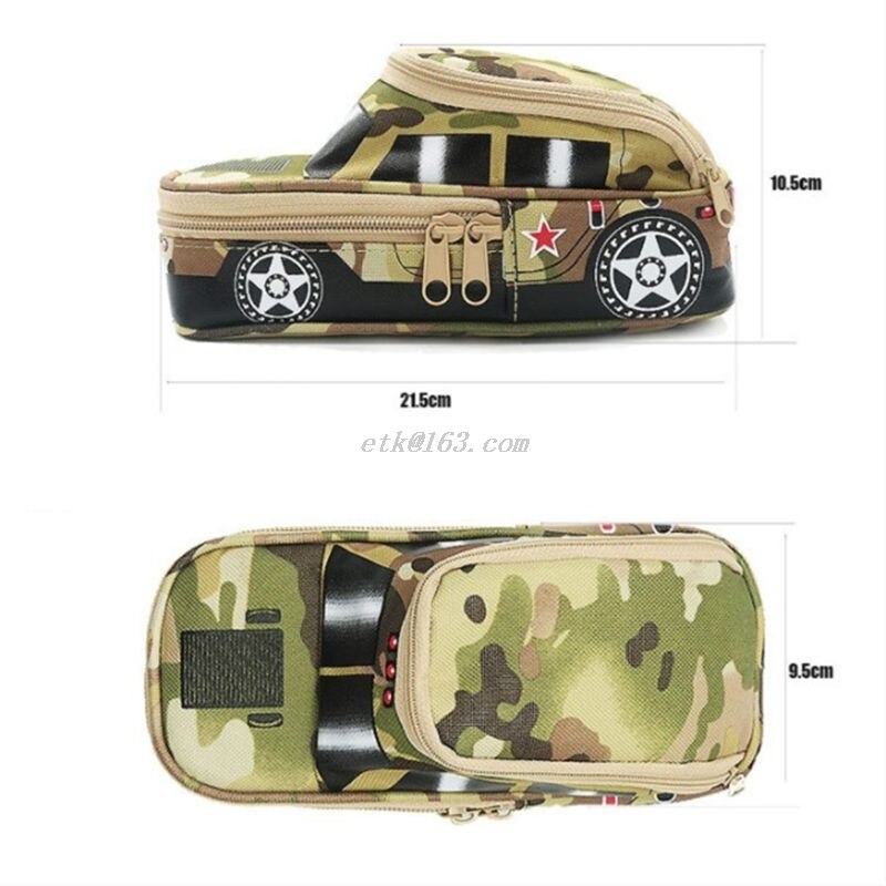 Vehicle Pen Pouch Bag With Combination Lock Pencil Case Double Zipper For Boys Canvas School Pencil Box Storage