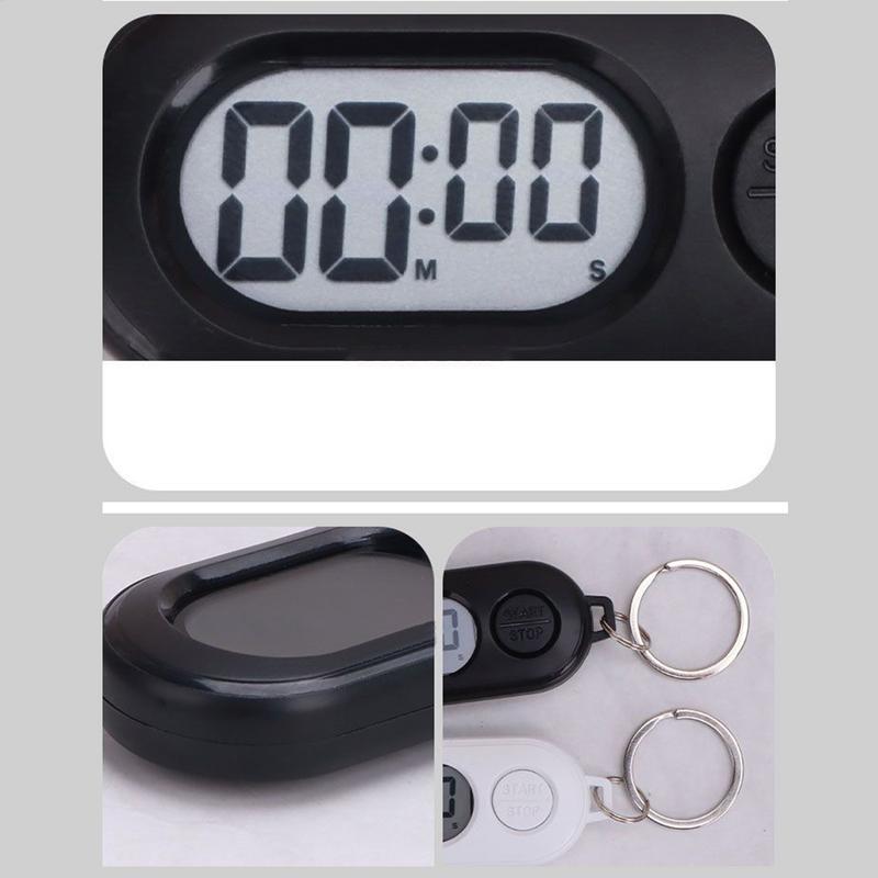 Elektronische klok Sleutelhanger stopwatch-poorten Kleine stop-timer Sleutelhanger LCD-scherm Digitale klok Lichtgewicht countdown-accessoires