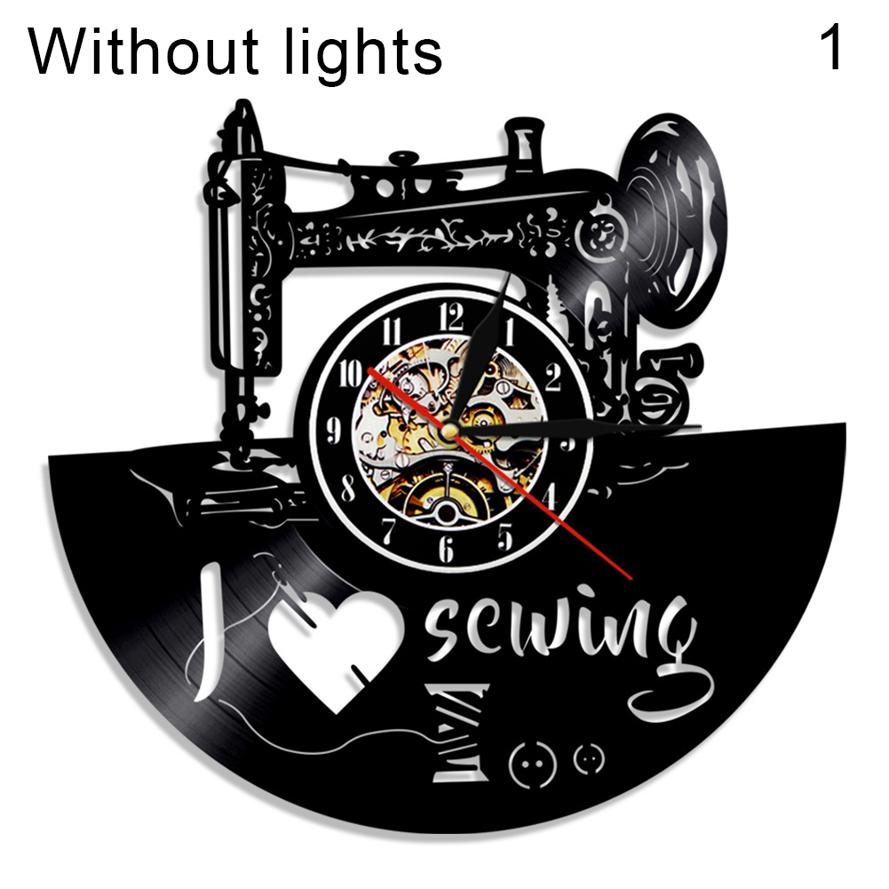 Akoestische Gitaar Klok Led Vinyl Record Custom Klok Stille Muziekinstrument Wandklok Art Home Decoratie: Without Light 01
