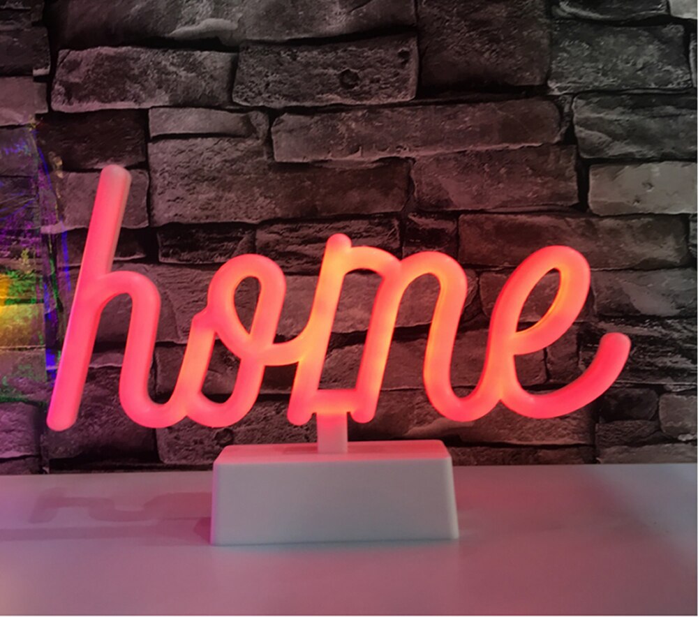 Led Neon Lights Sign Letter Neon Sign Night Light Bedroom Decoration Hello Love Dream Open Home Rainbow Cactus Lamp: Home