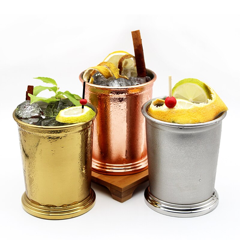 Rostfritt stål 350ml cocktailmugg blandade drinkar mojito mint julep cup whisky öl mugg bartillbehör