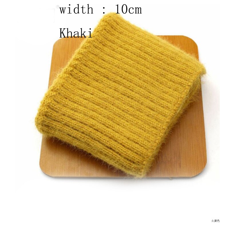 1pcs 6-10cm wide 19 color Thicken cotton Faux velvet ribbed elastic cuff neckline DIY fabric accessories velvet fabric strech: khaki