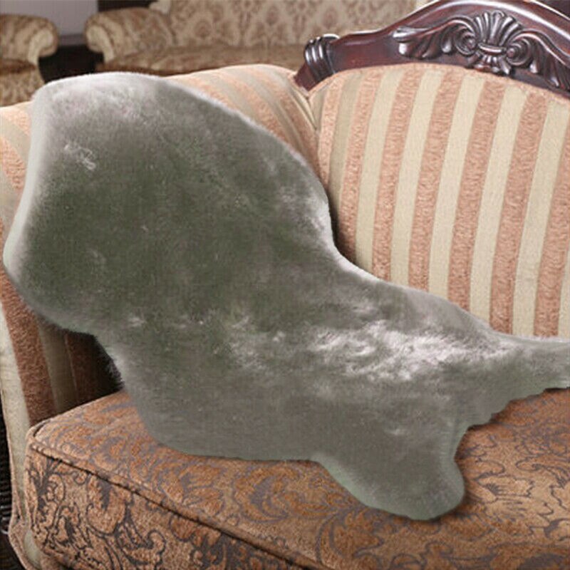 Faux pels fåreskind stil tæppe  (60 x90 /40 x 60 cm)  faux behagelig blødt brugbart uld tæppe til soveværelse sofa gulvkast tæppe: 60 x 90cm / Grå