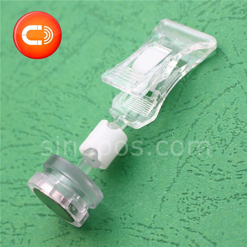 Clip on skiltholder med magnetisk base, prisskilt display metal vægmonteret stativ hylde reklamekort magnet stativ pop clips