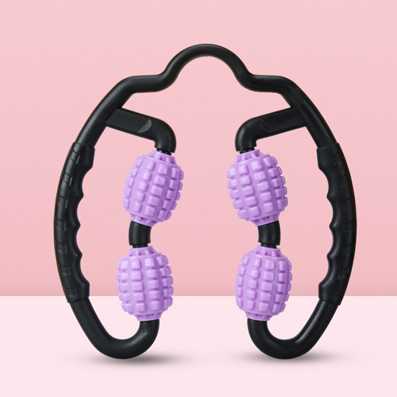 2/4/5 Wheel U Shape Trigger Point Massage Roller for Arm Leg Neck Muscle Tissue for Fitness Gym Yoga Pilates Sports: 4 Wheel Purple