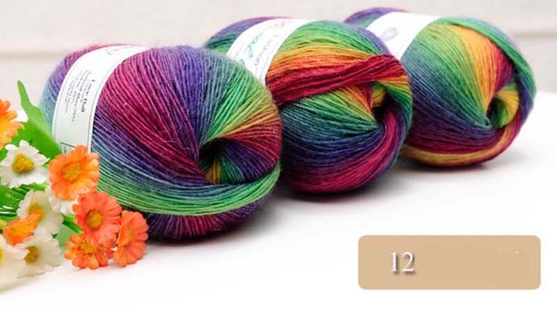 100 g/stk afrikaanse kant stof garen diy linten voor ambachten fancy wol garen hand breien: 12