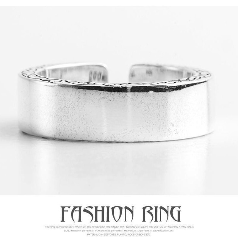 925 Sterling Silver European and American Devil God Eyes Retro Exaggerated Opening Adjustable Men and Women Ring