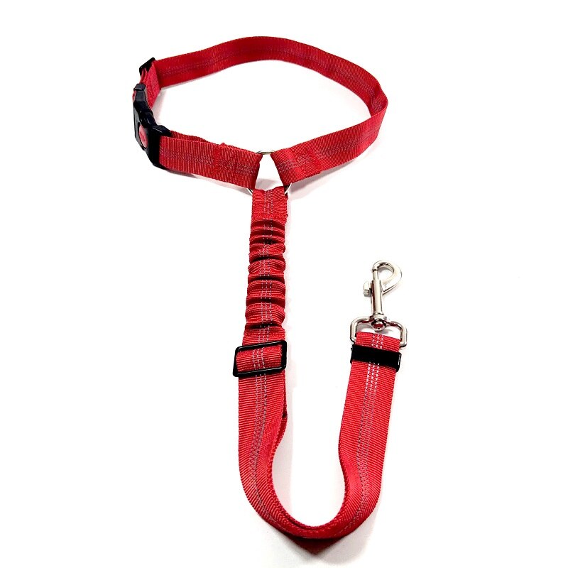 Elastische Buffer Hond Autogordel Huisdier Voertuig Veiligheid Riemen Verstelbare Hond Auto Leash Nylon Reflecterende Pet Travel Veiligheidsgordel Voor honden: Rood