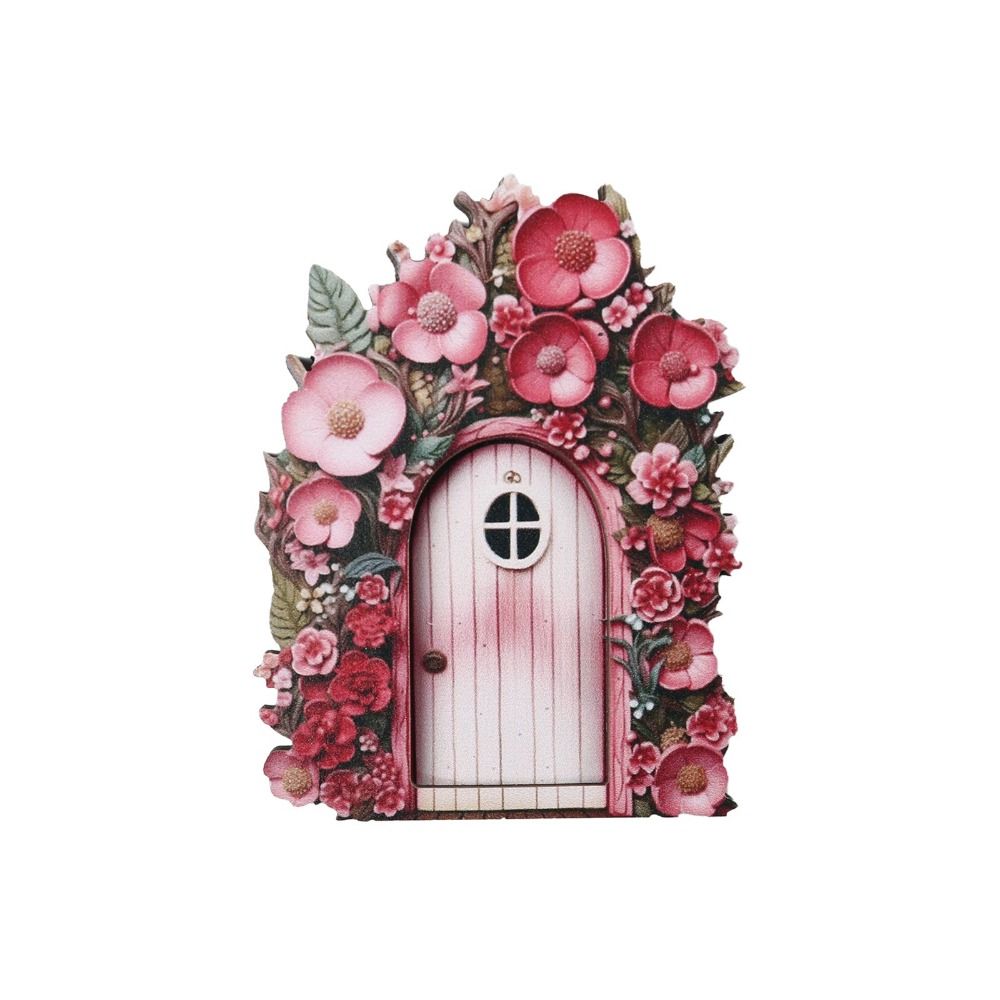 Nuove figurina di porta di gnomo di fata in legno artigianato fatto a mano elfo porta arte statua micro paesaggio Fata giardini porte decorazione del giardino: prugna