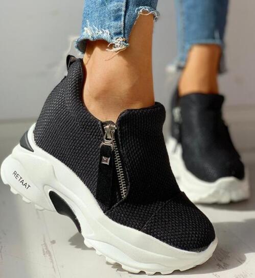 Korkokengät naisten alustakengät paksu pohja korottaa naisten kengät vapaa-ajan kengät lasku zapatillas mujer