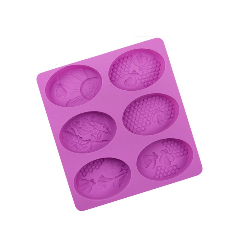 3D abeille Silicone ovale moules nid d'abeille savon moules plateau ruche gâteau moule de cuisson aucun collage BPA bougie moule: Default Title