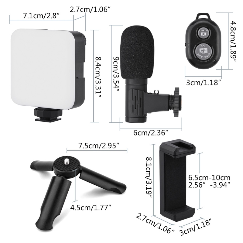 Tragbare r91a al64 -led-videoleuchte mit 64- leds und -in 6w eingebauten 2500 -mah-akkus